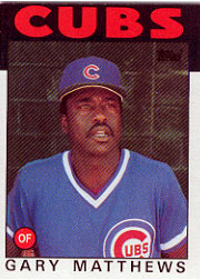 1986 Topps Baseball Cards      485     Gary Matthews